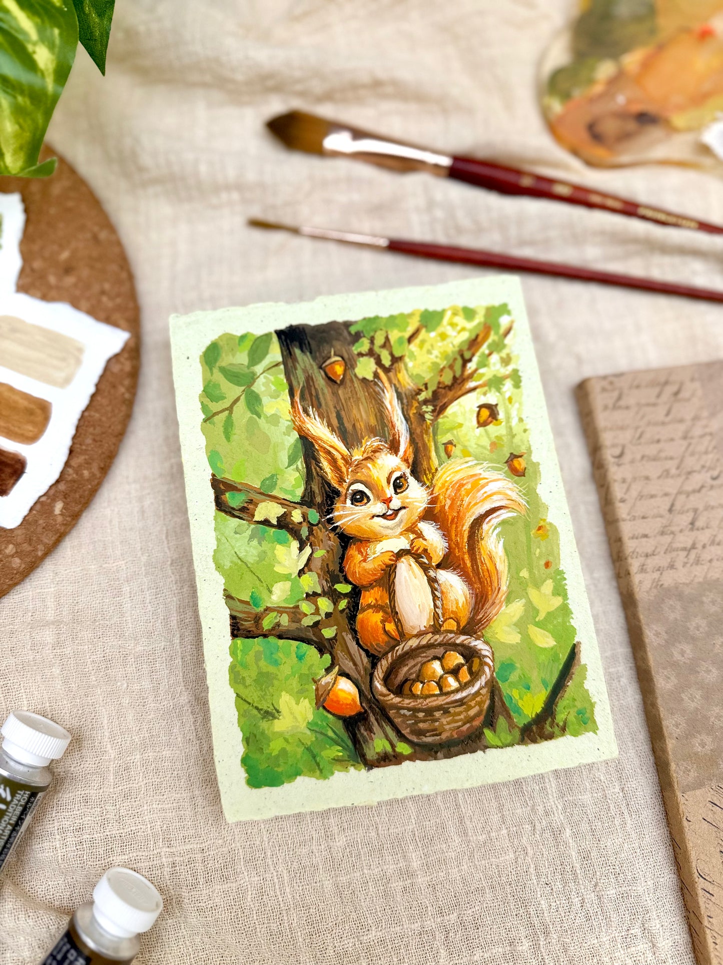 Original Painting “Acorn” - Peachtober 01