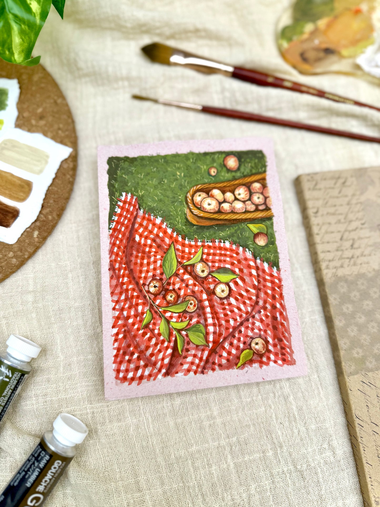 Original Painting “Gingham” - Peachtober 04