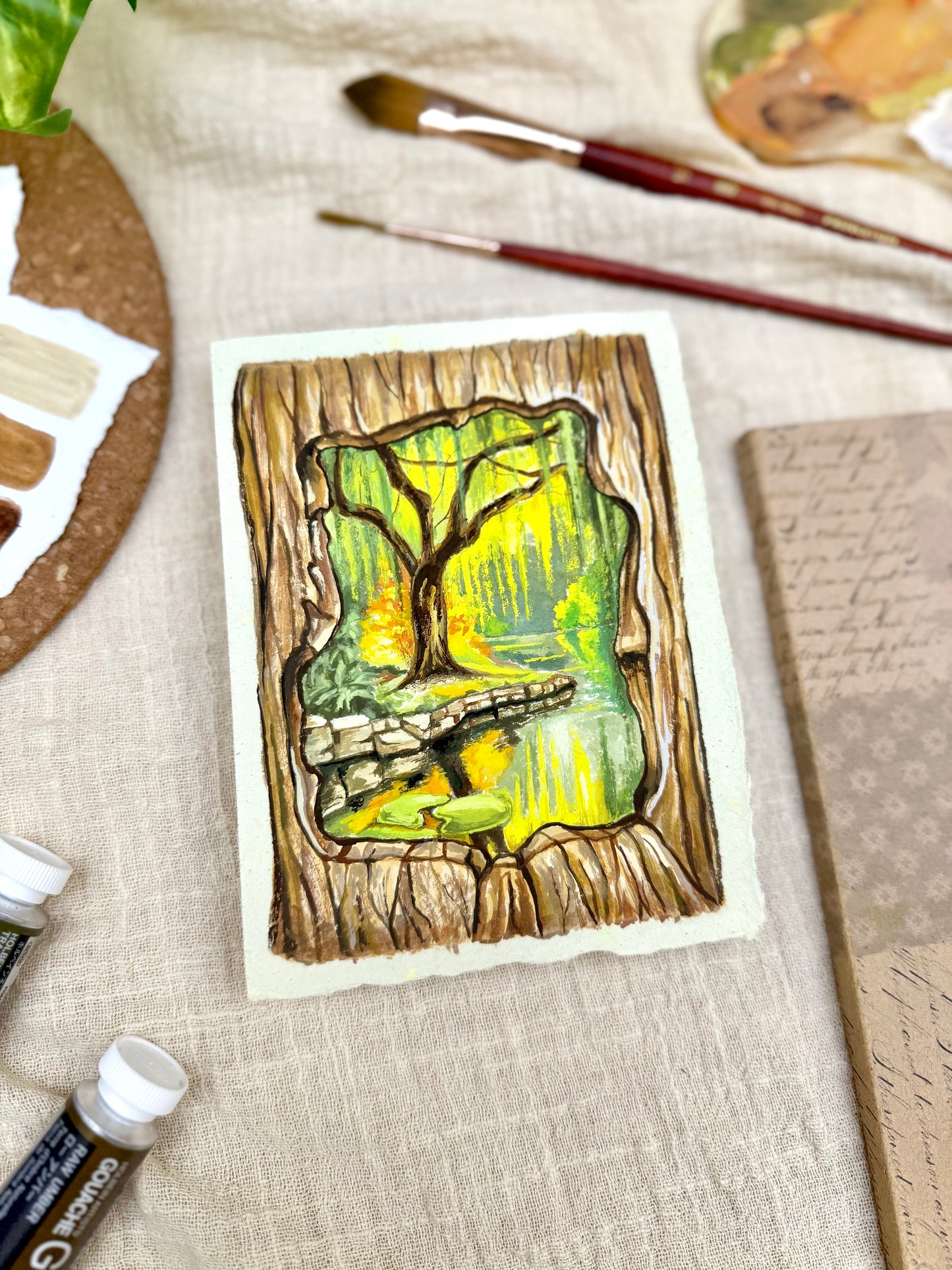 Original Painting “Bark” - Peachtober 12