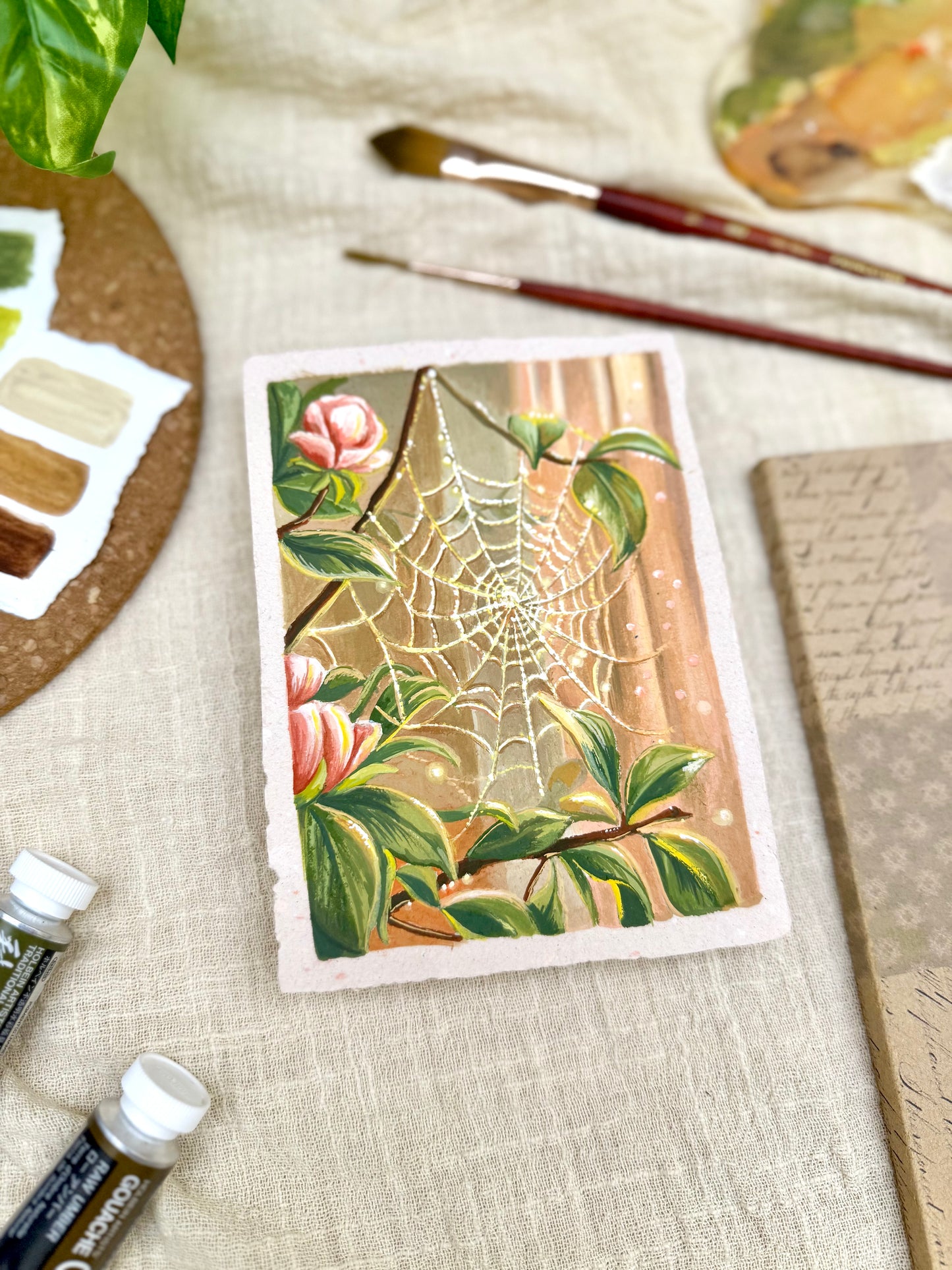 Original Painting “Web” - Peachtober 22