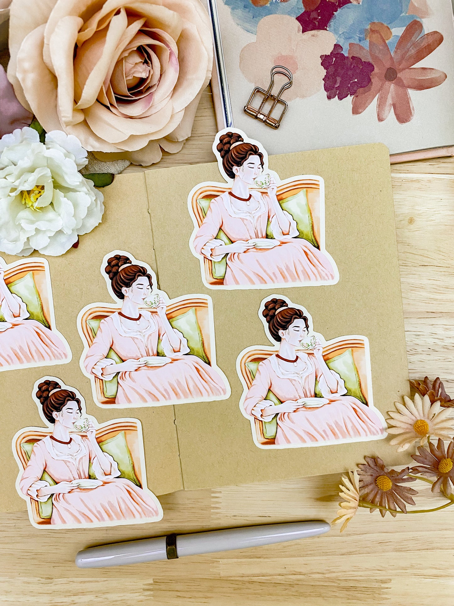 Drinking Tea Like A Victorian - Individual Vinyl Sticker