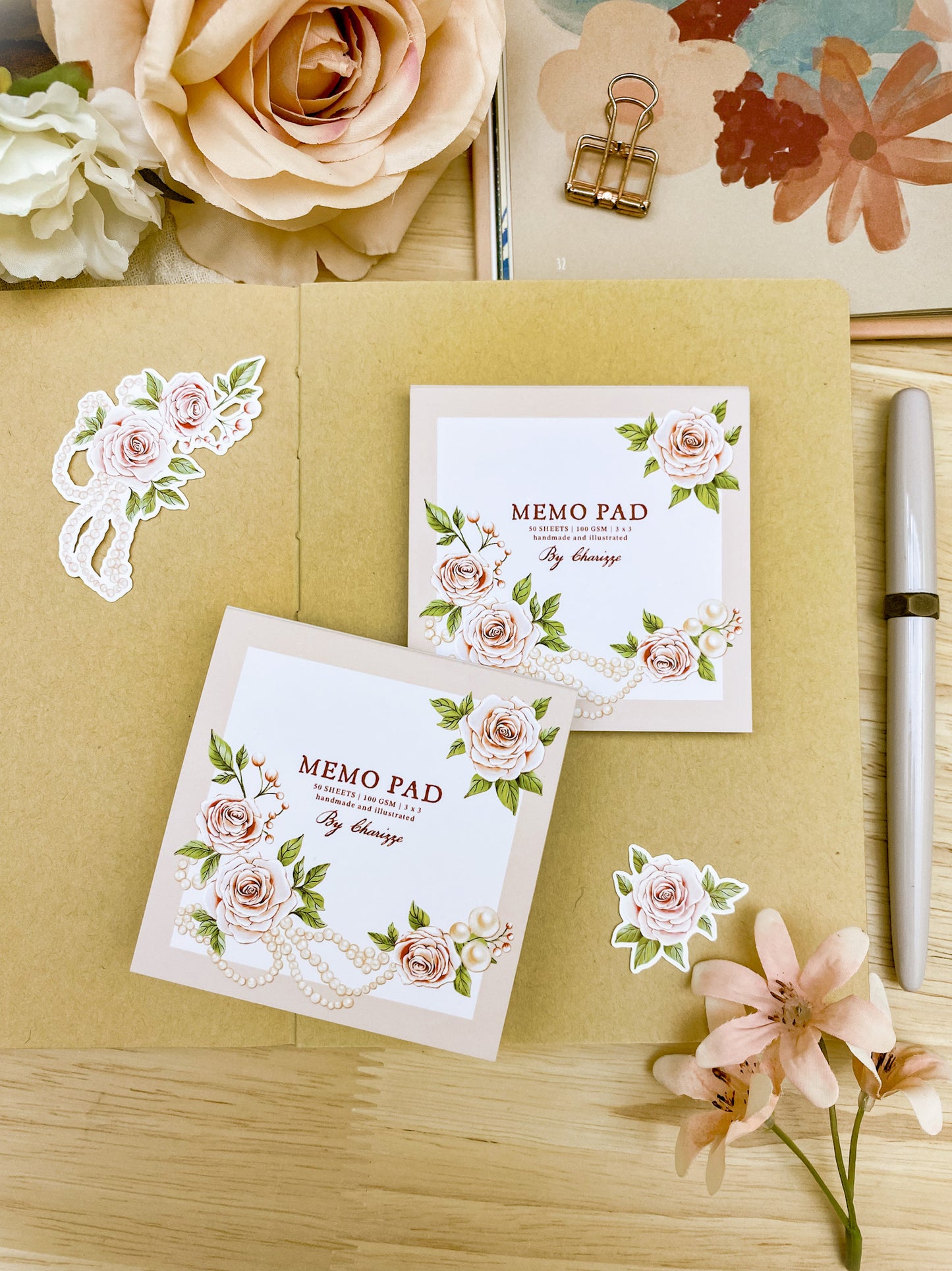 Pearls & Roses Memo Pad