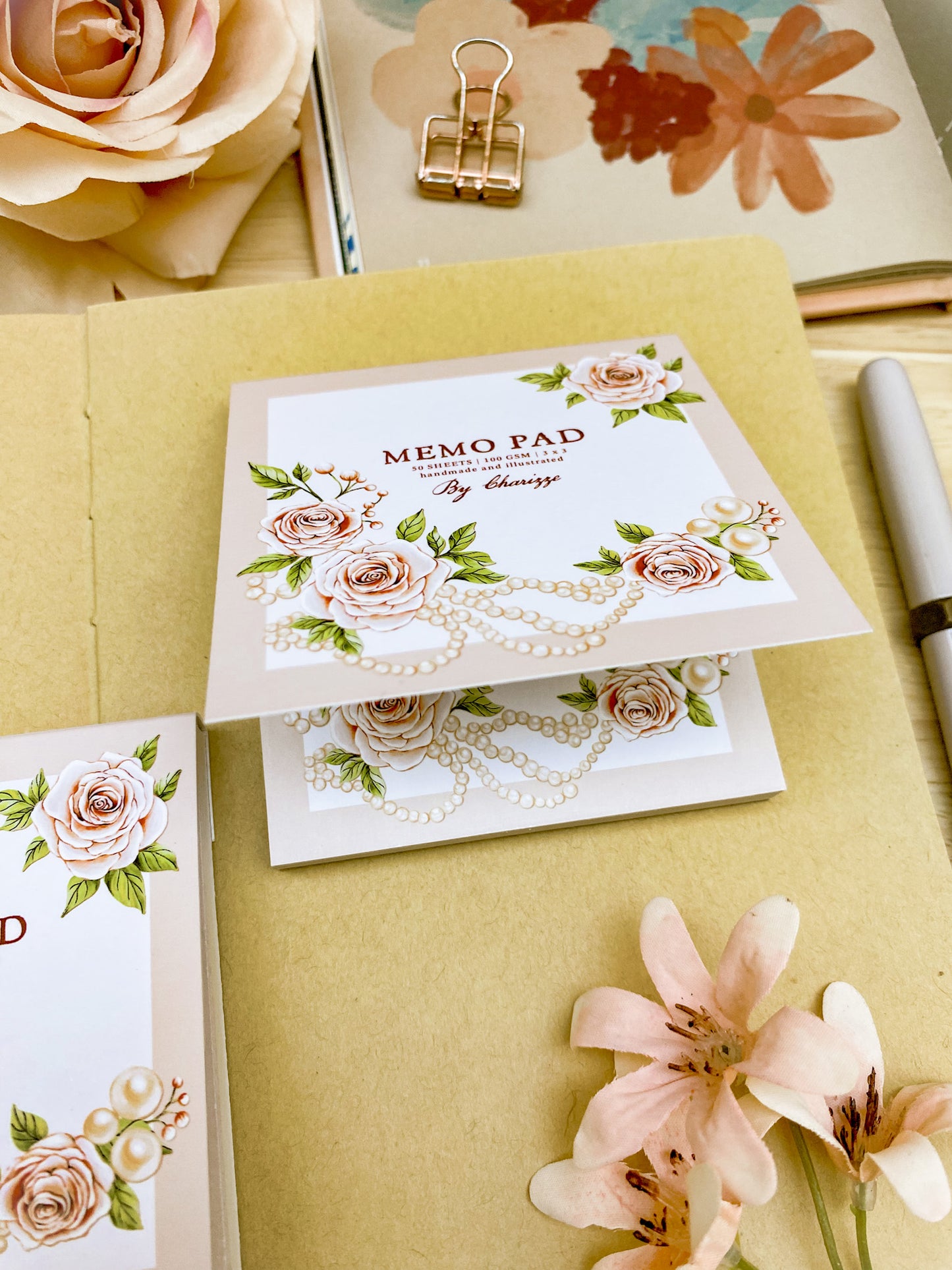 Pearls & Roses Memo Pad