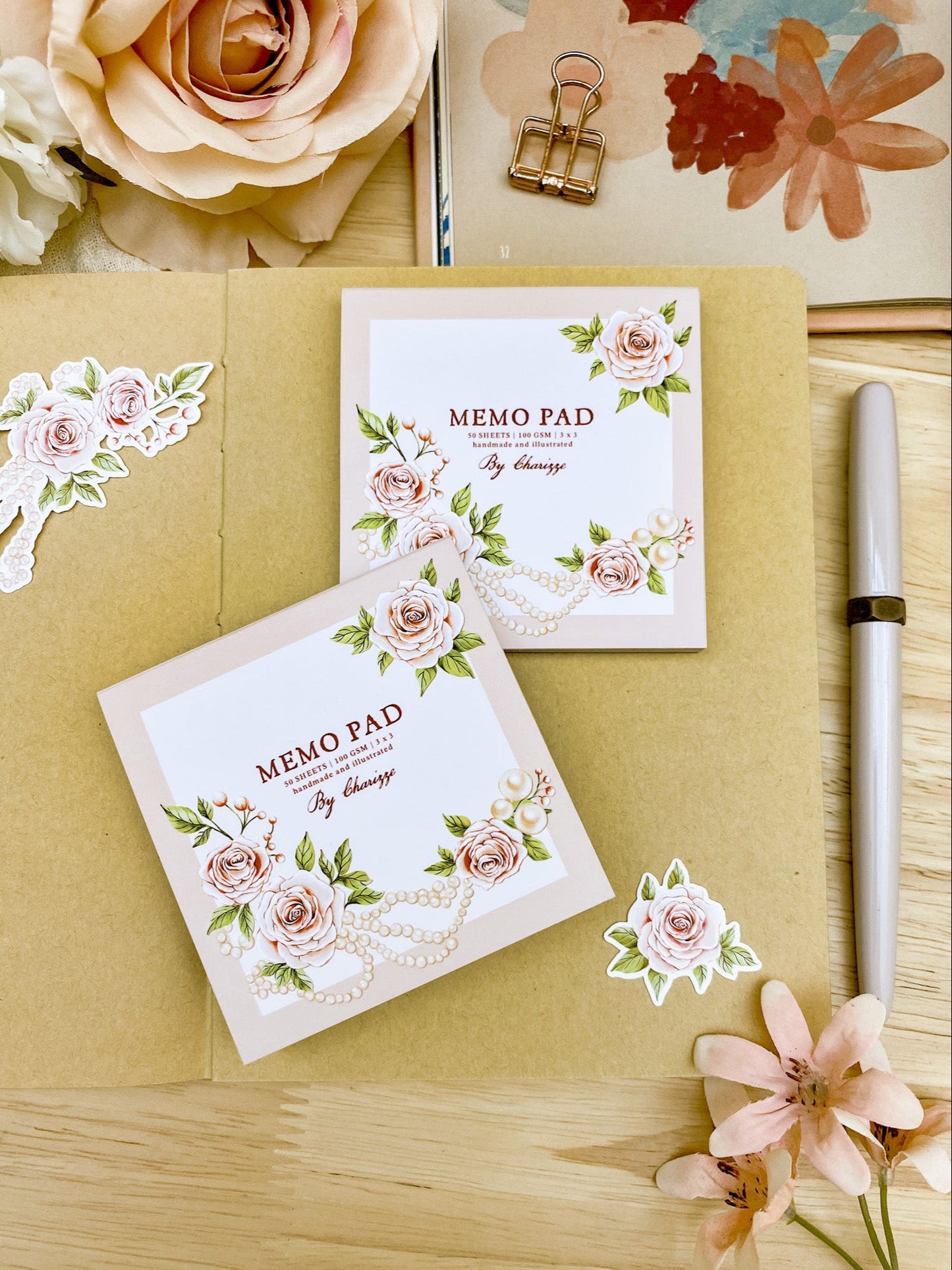 Pearls & Roses Memo Pad