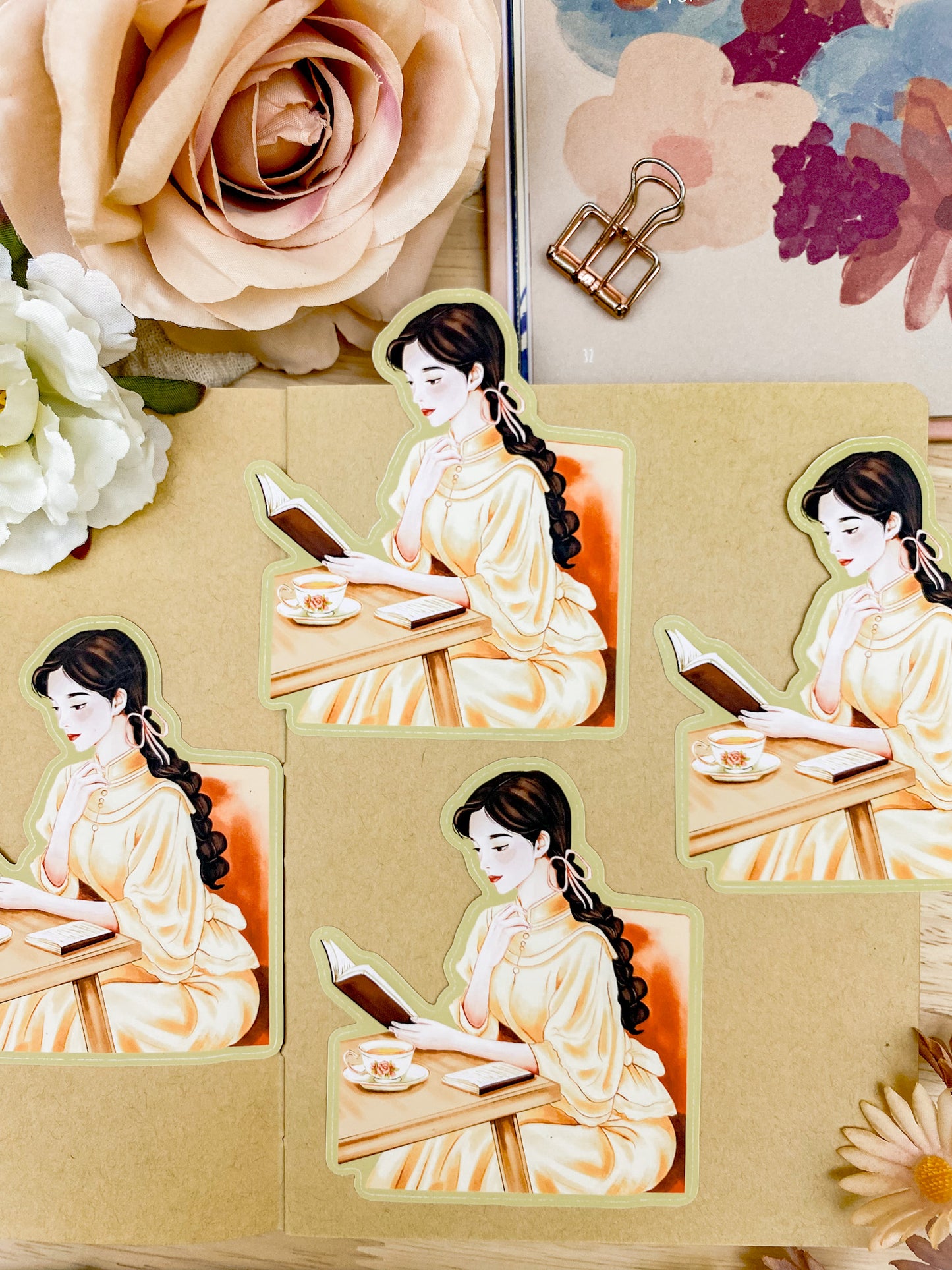 Steeped in a Book - Individual Vinyl Sticker