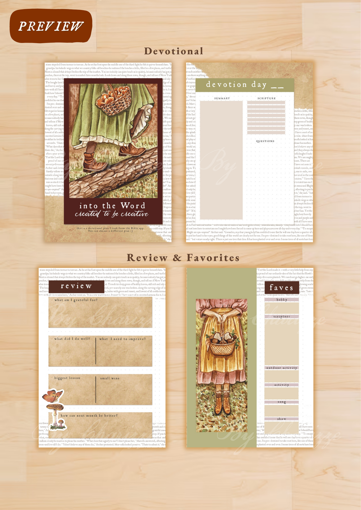 Mushroom Picking • Printable / Downloadable Bullet Journal Setup