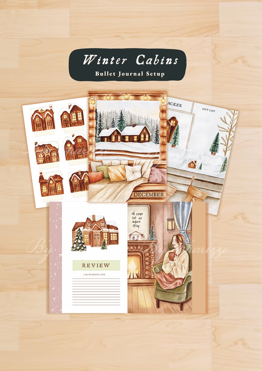 Winter Cabin • Printable / Downloadable Bullet Journal Setup