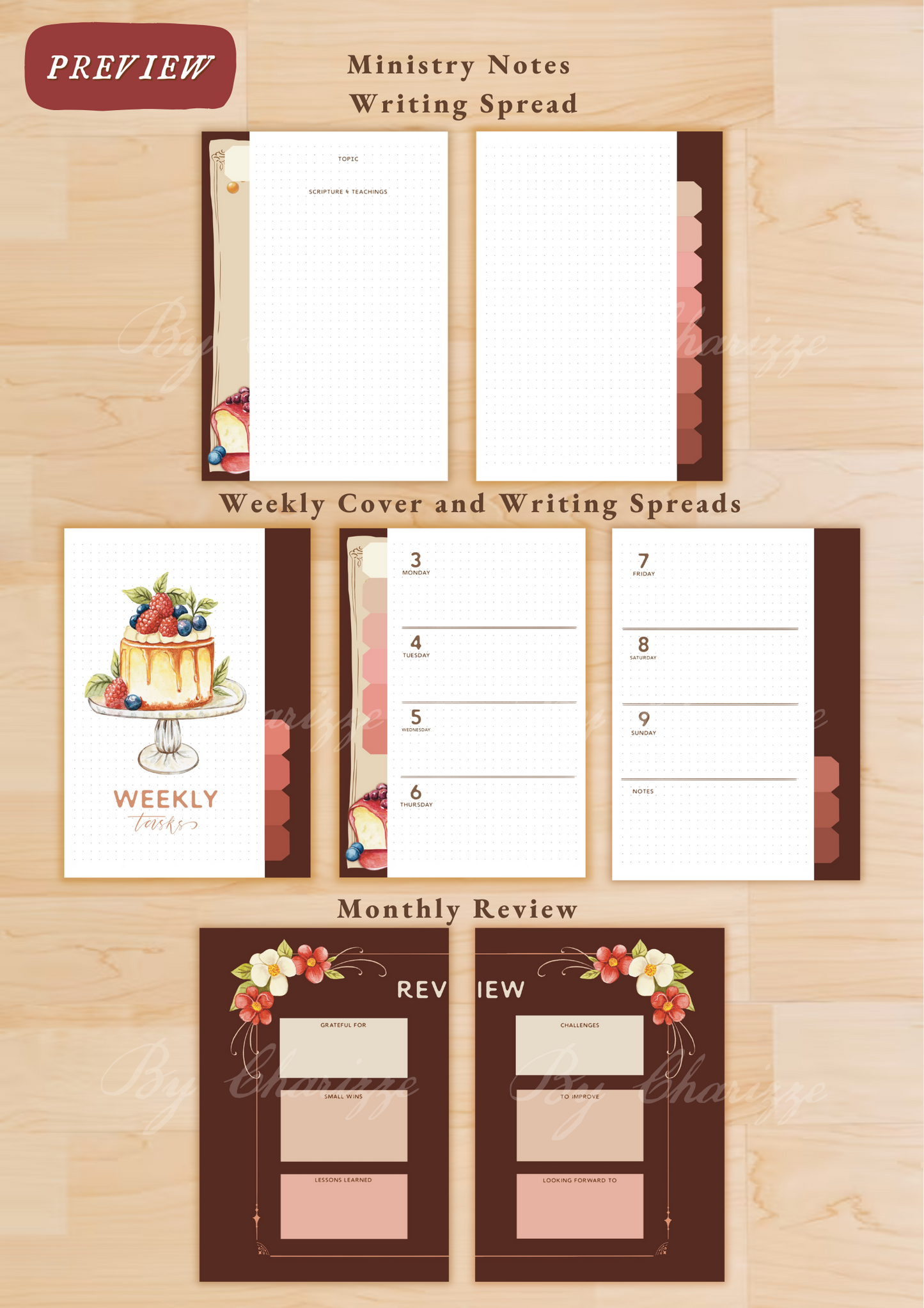 Desserts • Printable / Downloadable Bullet Journal Setup