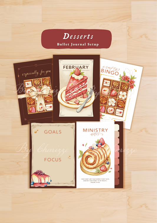 Desserts • Printable / Downloadable Bullet Journal Setup