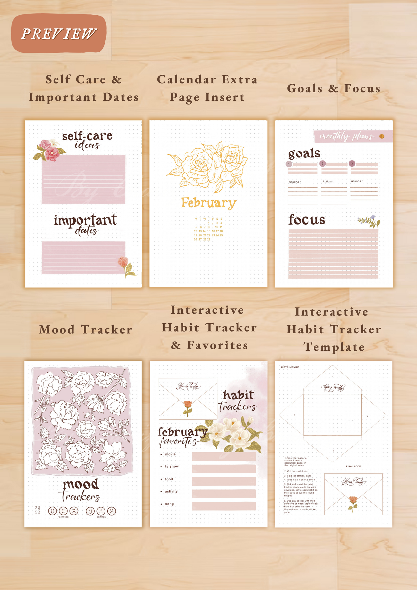 Florals • Printable / Downloadable Bullet Journal Setup