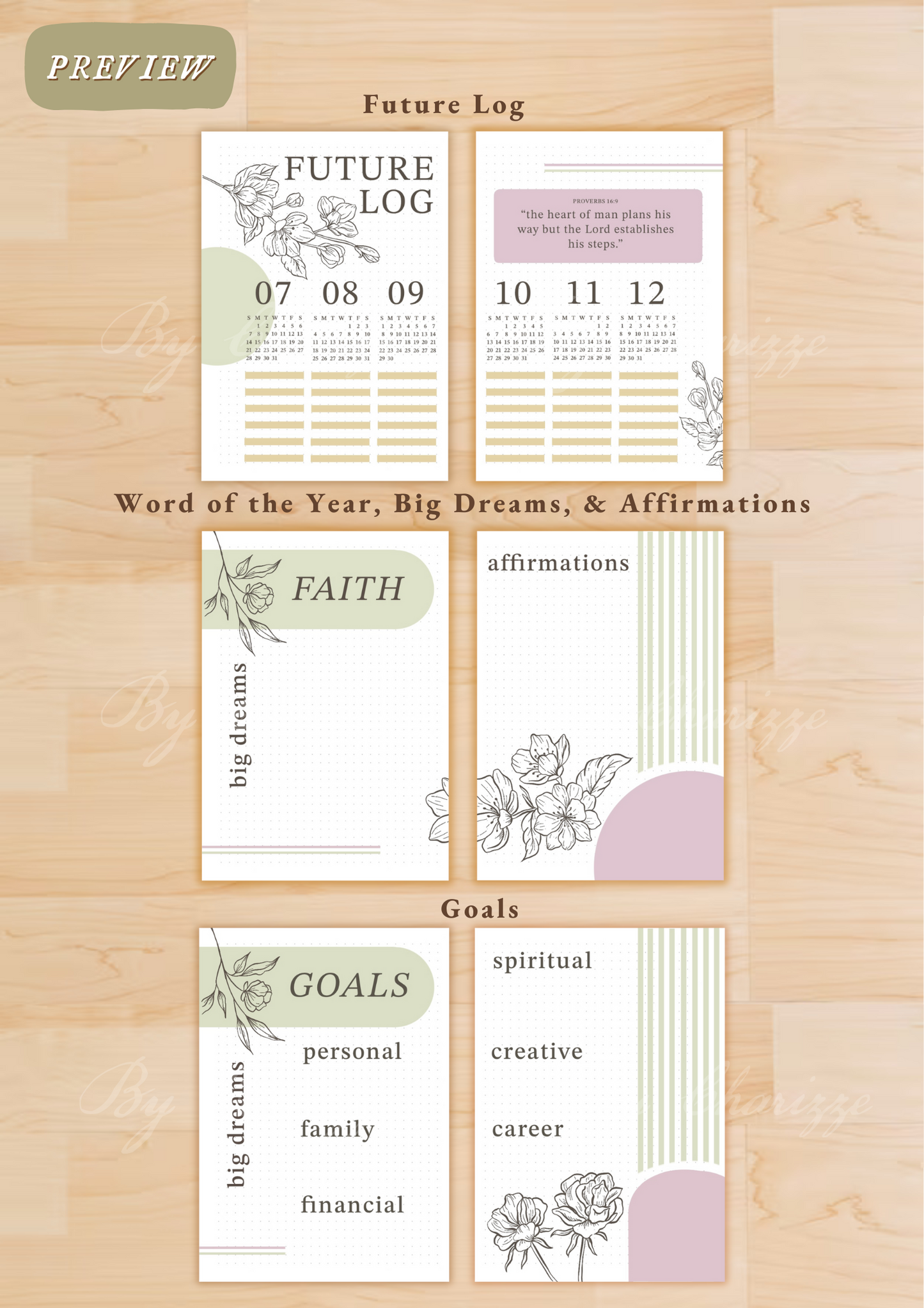 Abstract Yearly • Printable / Downloadable Bullet Journal Setup