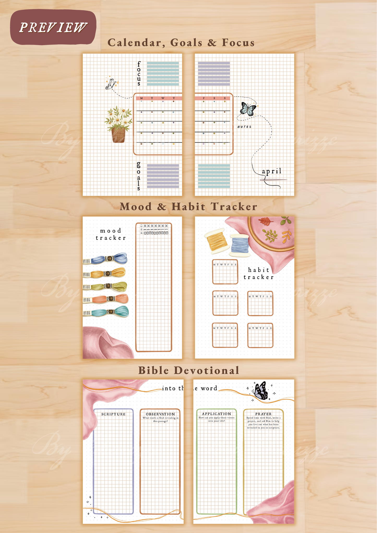 Embroidery • Printable / Downloadable Bullet Journal Setup