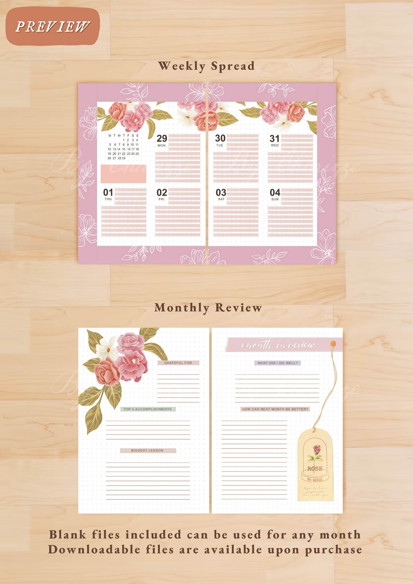 Florals • Printable / Downloadable Bullet Journal Setup