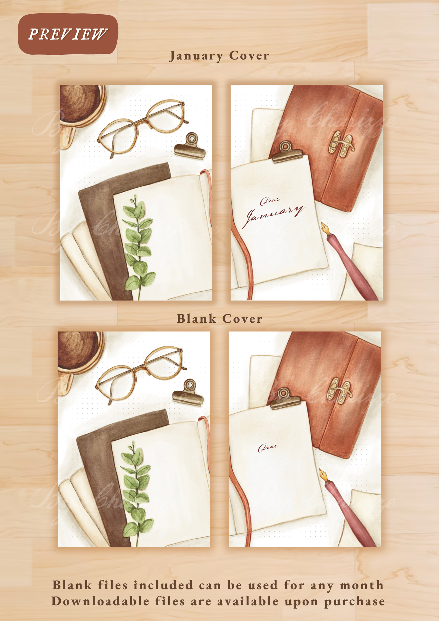 Vintage Diary • Printable / Downloadable Bullet Journal Setup