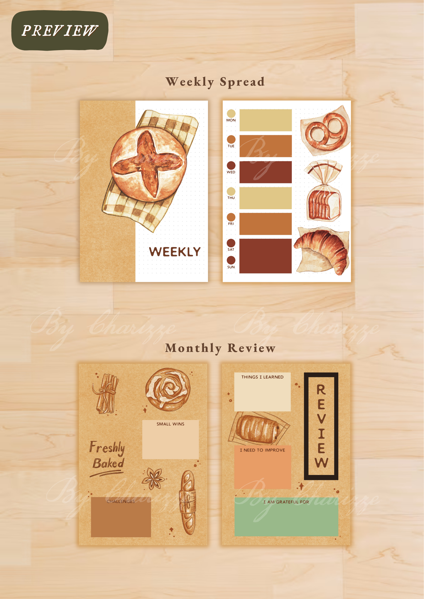 Bakery • Printable / Downloadable Bullet Journal Setup