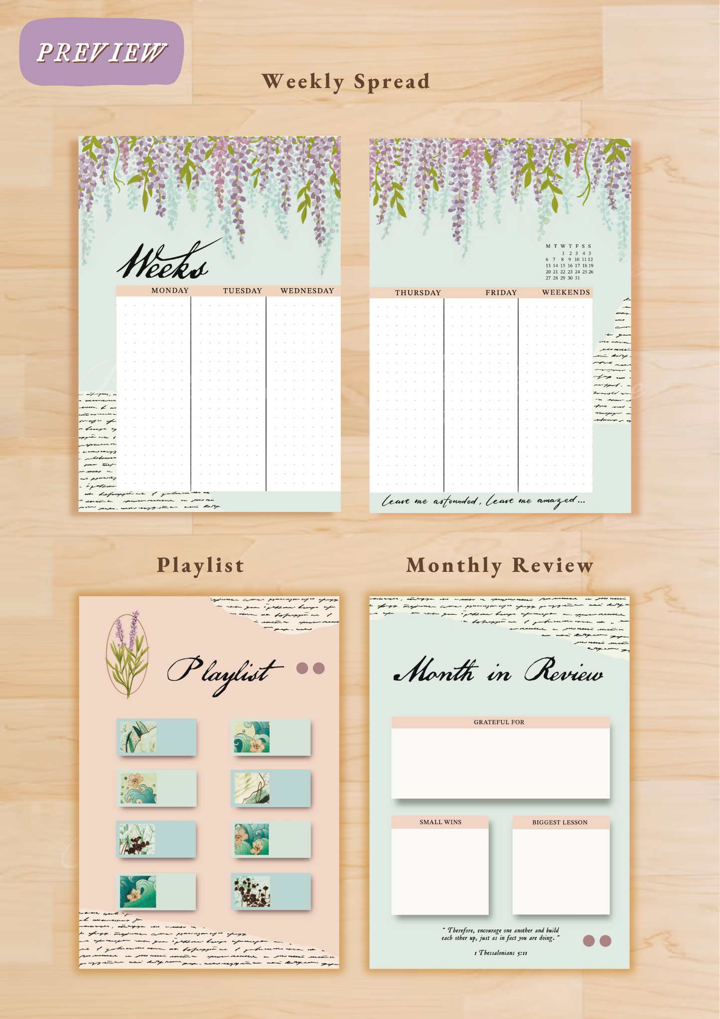 Dreamy Swans • Printable / Downloadable Bullet Journal Setup