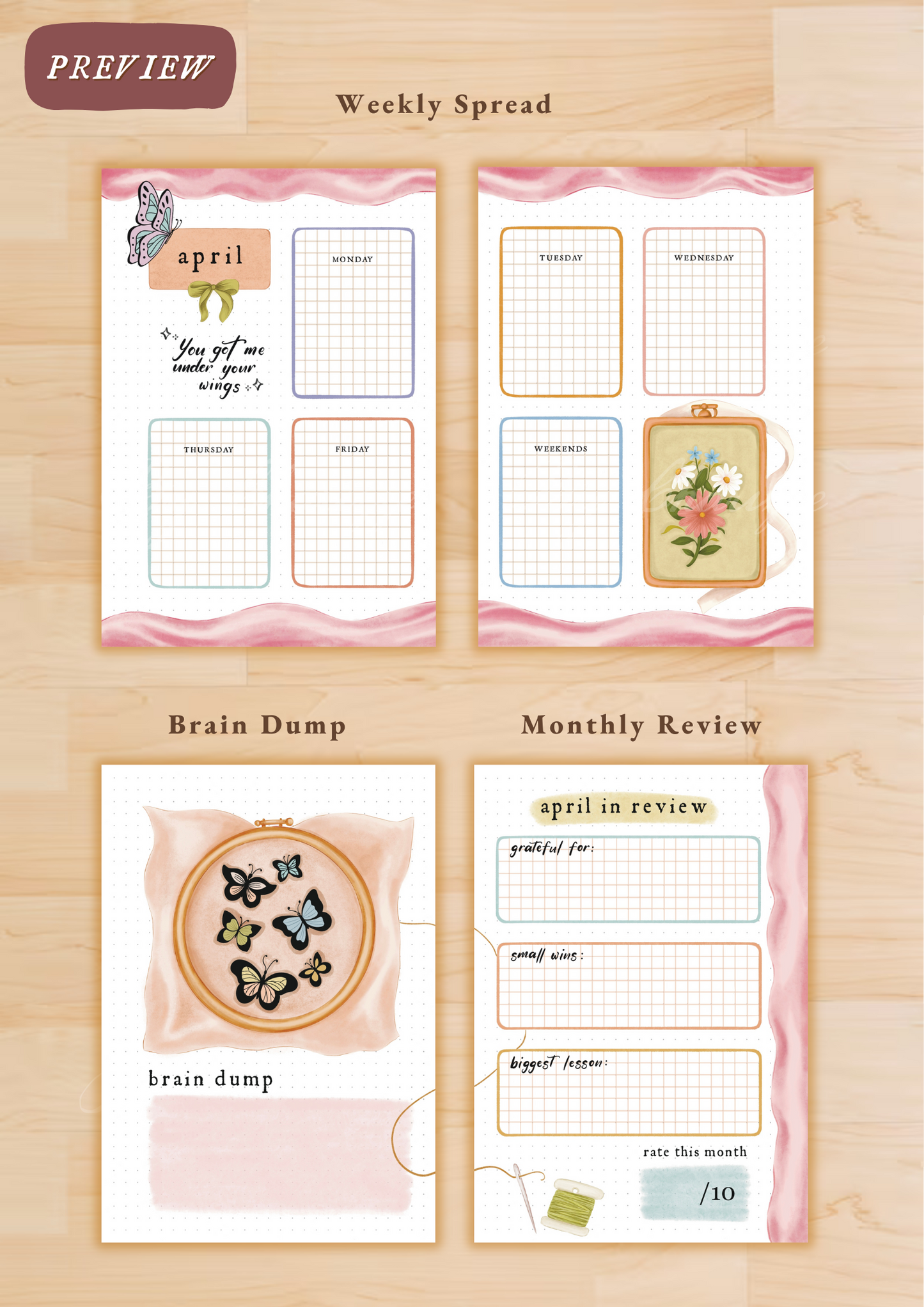 Embroidery • Printable / Downloadable Bullet Journal Setup