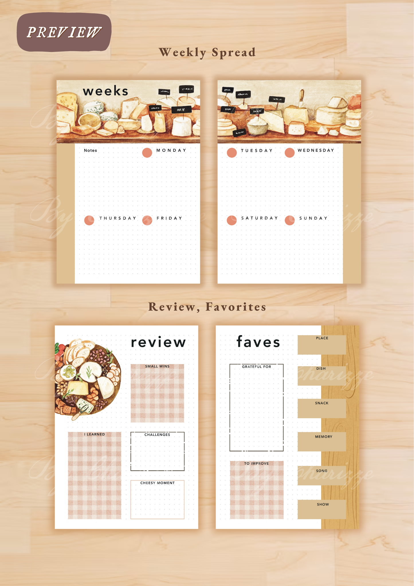 Charcuterie • Printable / Downloadable Bullet Journal Setup