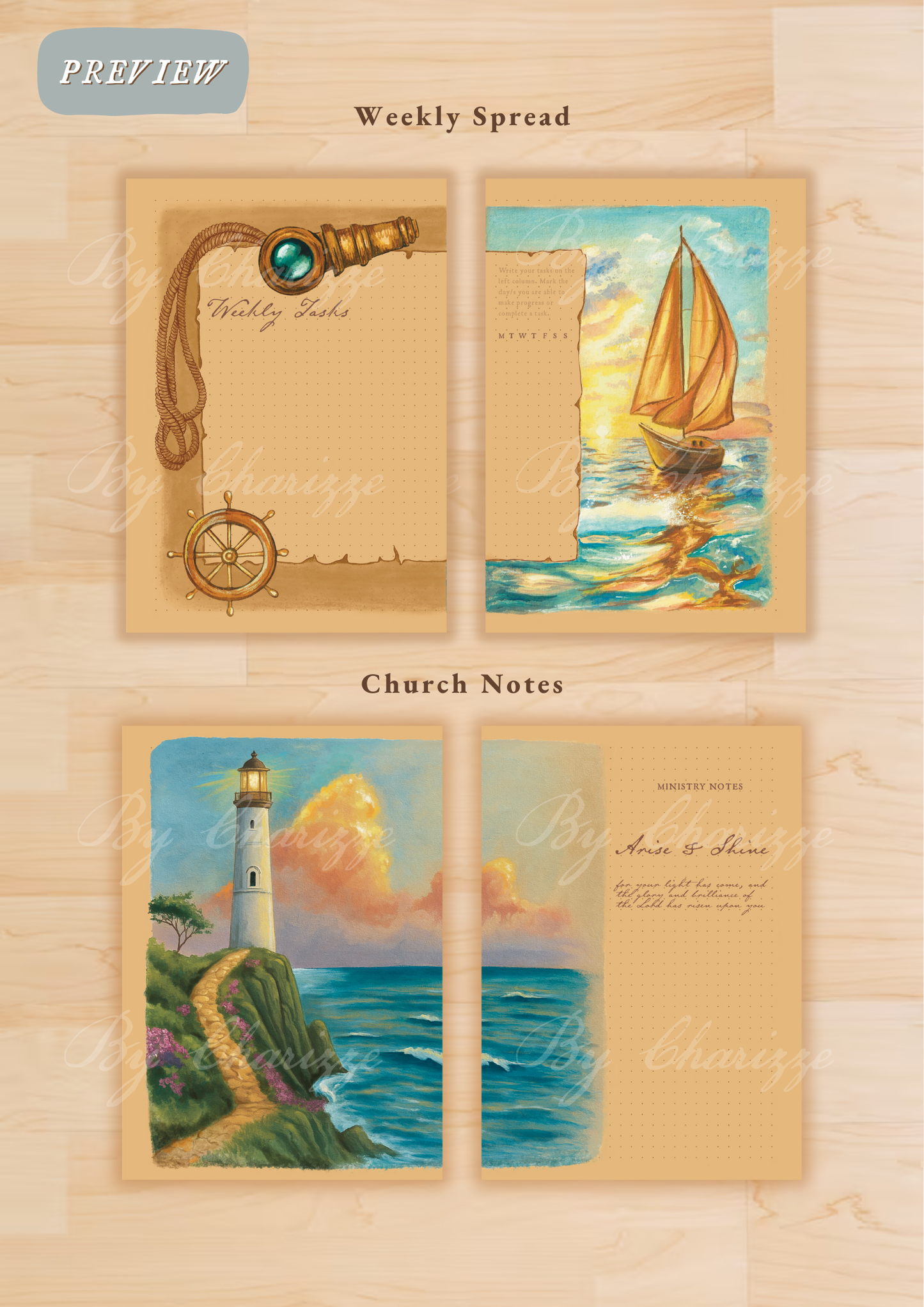 Sailboat • Printable / Downloadable Bullet Journal Setup