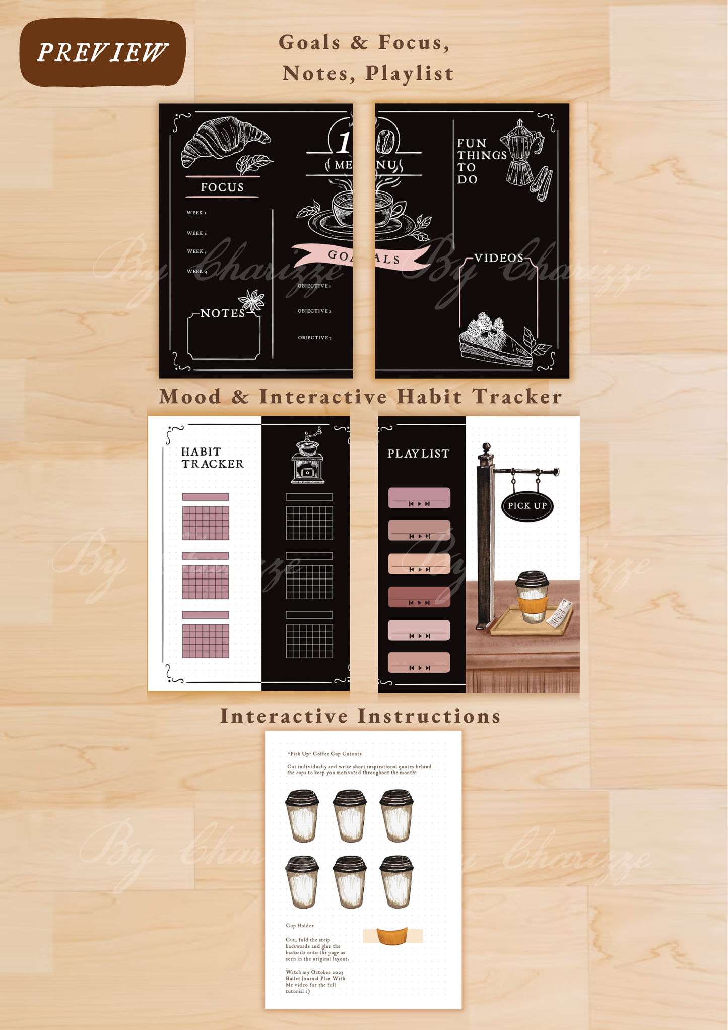 Autumn Cafe • Printable / Downloadable Bullet Journal Setup