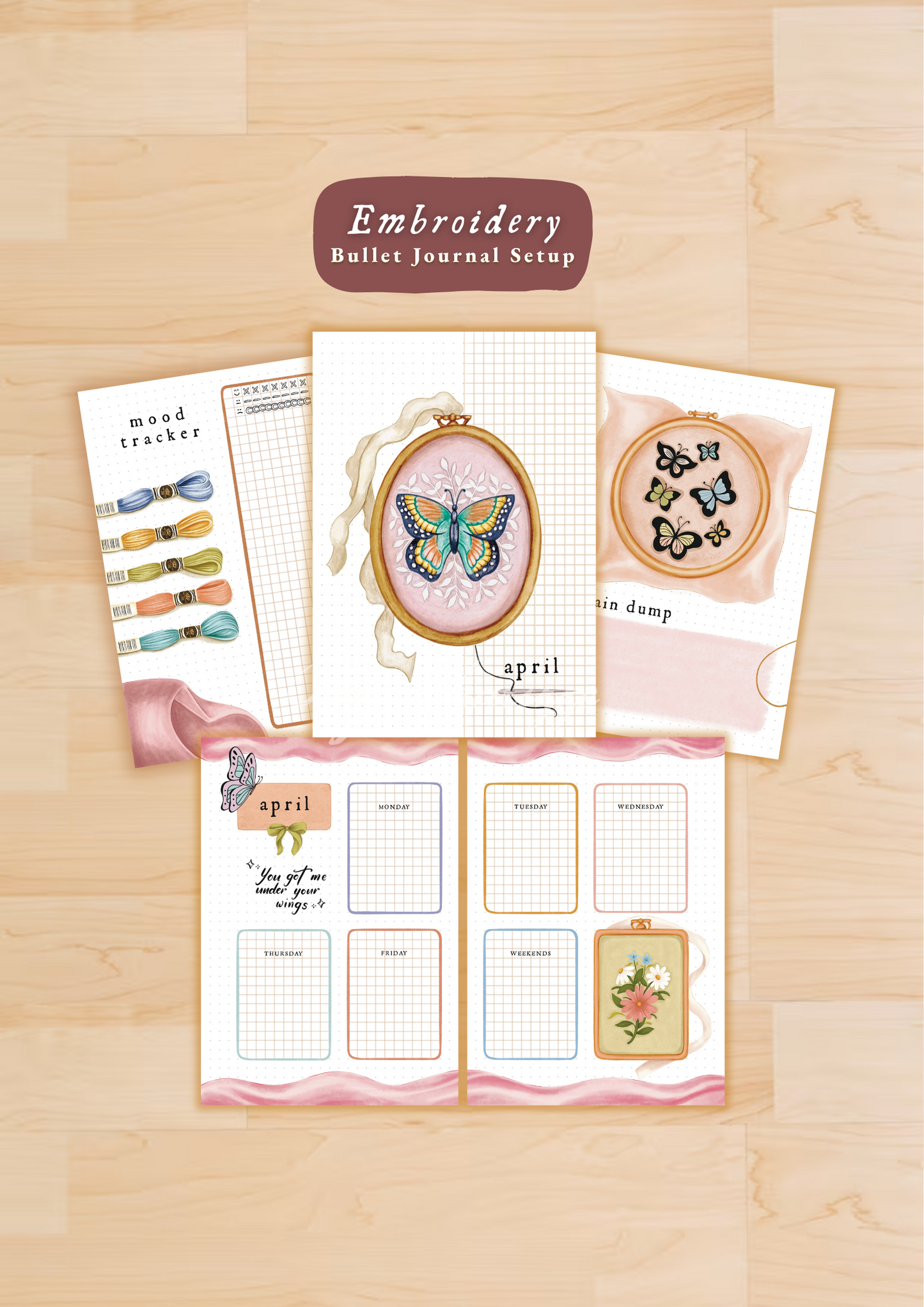 Embroidery • Printable / Downloadable Bullet Journal Setup