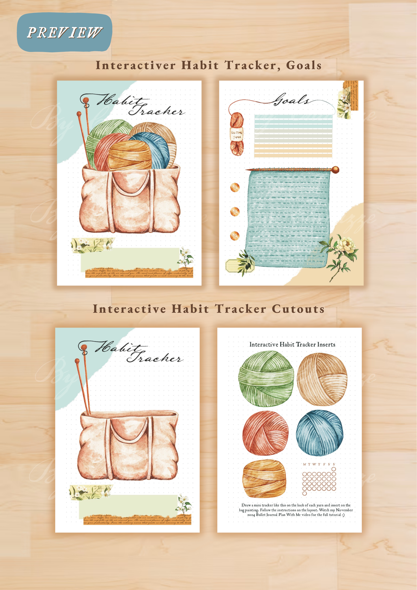 Knitting • Printable / Downloadable Bullet Journal Setup