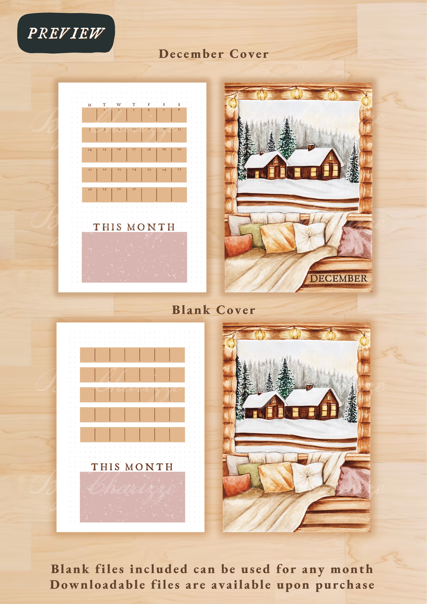 Winter Cabin • Printable / Downloadable Bullet Journal Setup