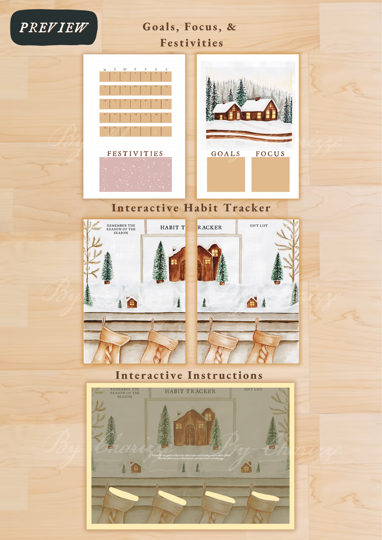 Winter Cabin • Printable / Downloadable Bullet Journal Setup