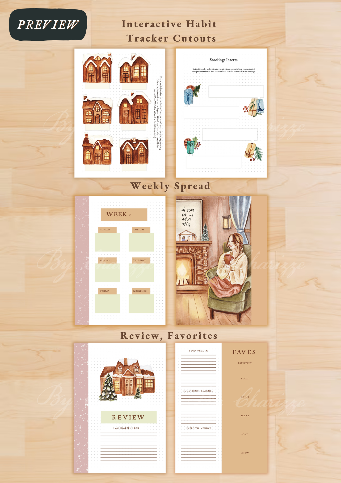 Winter Cabin • Printable / Downloadable Bullet Journal Setup