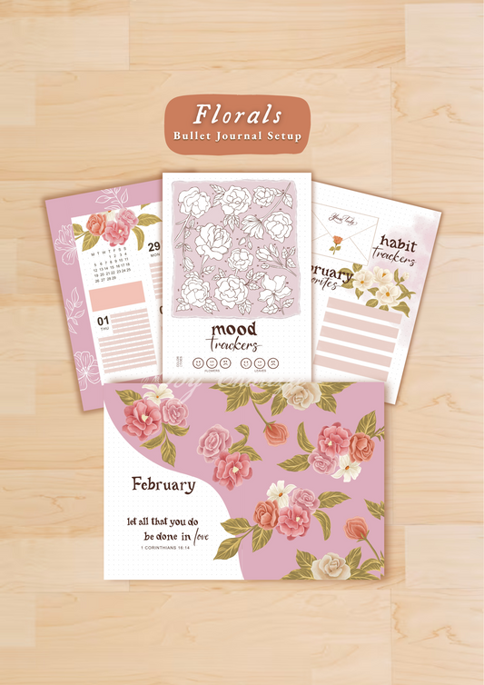 Florals • Printable / Downloadable Bullet Journal Setup