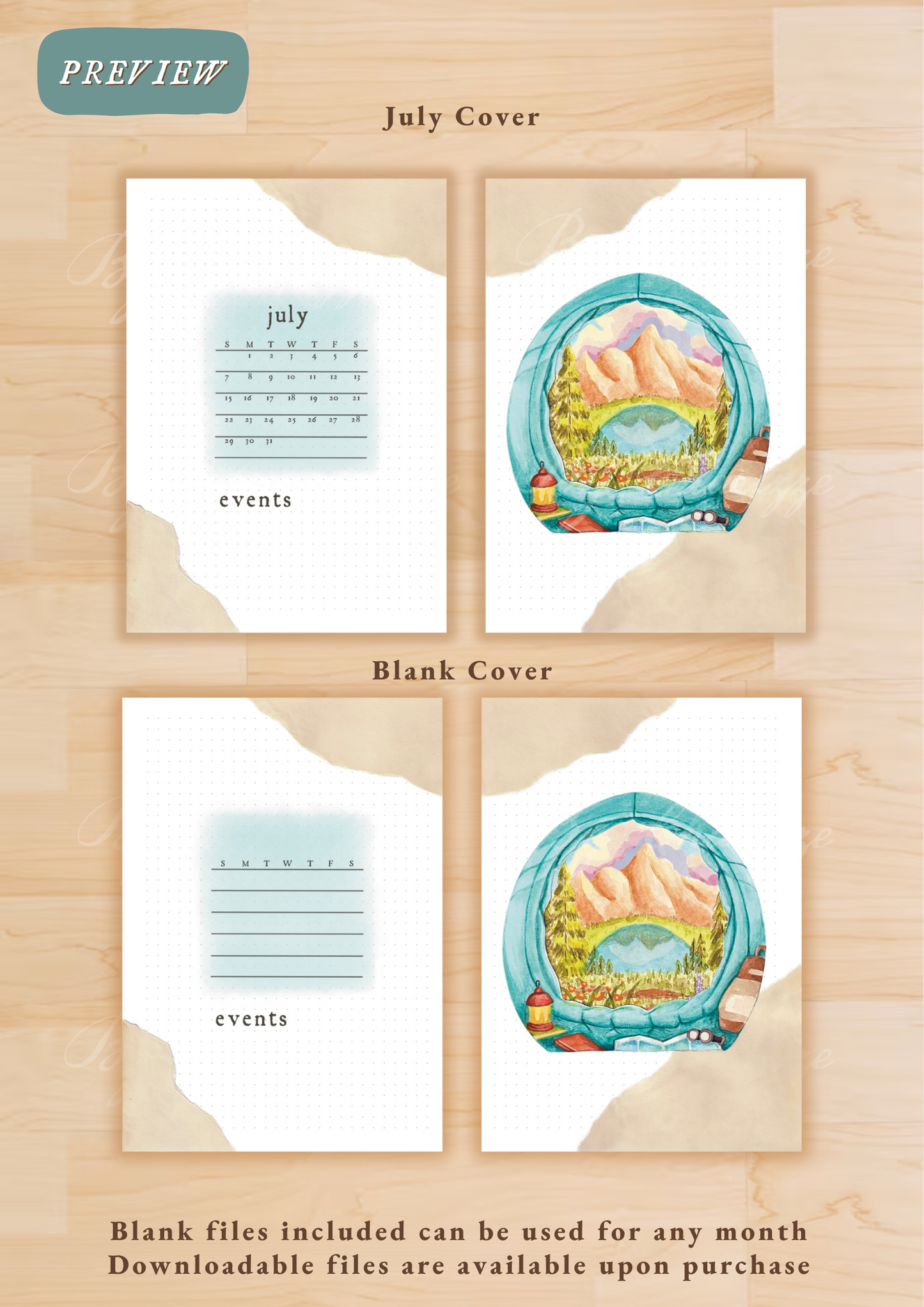 Summer Camping • Printable / Downloadable Bullet Journal Setup