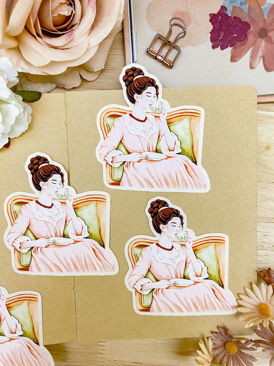 Drinking Tea Like A Victorian - Individual Vinyl Sticker