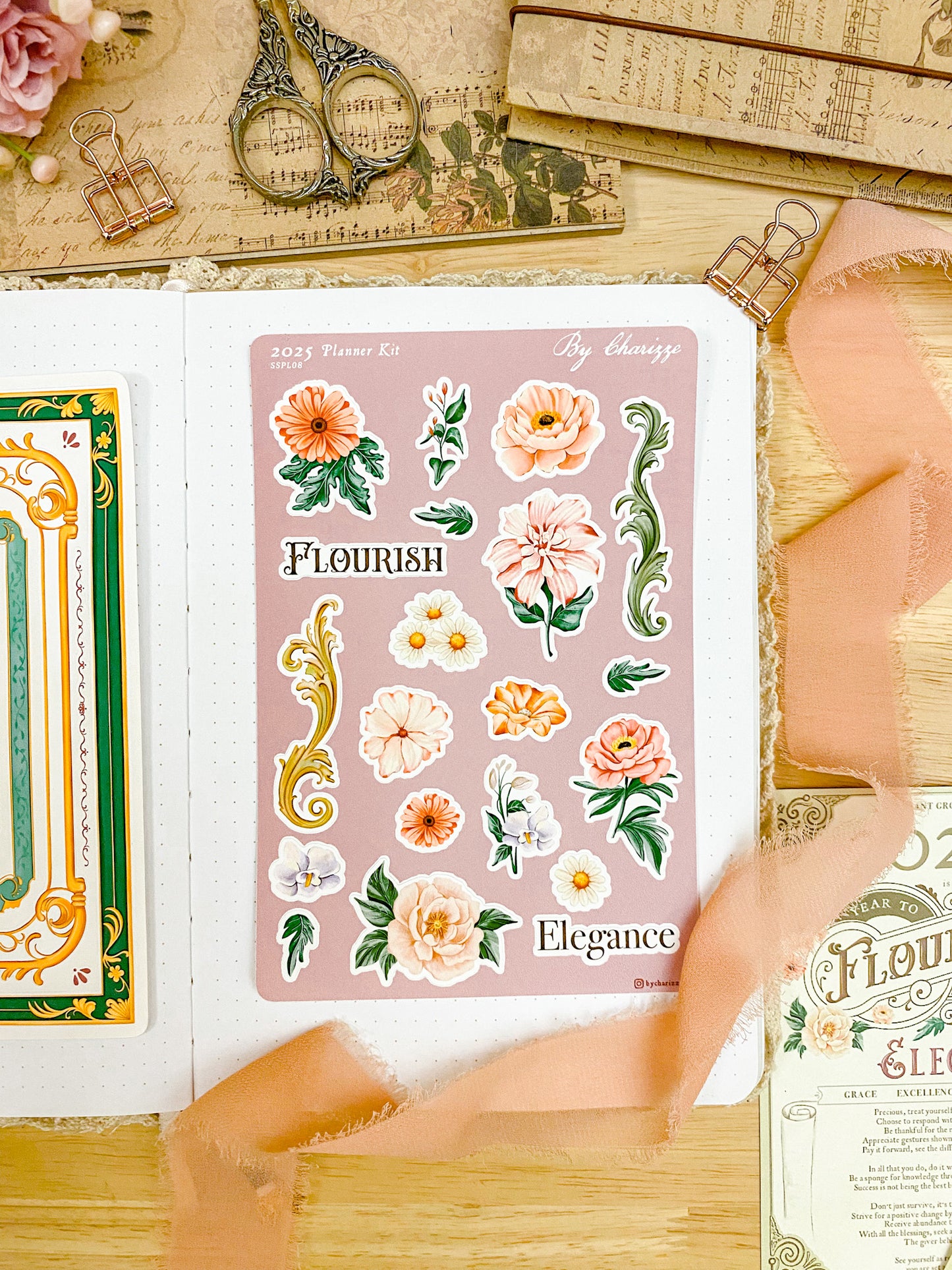 2025 Planner Sticker Sheet - Florals & Flourishes