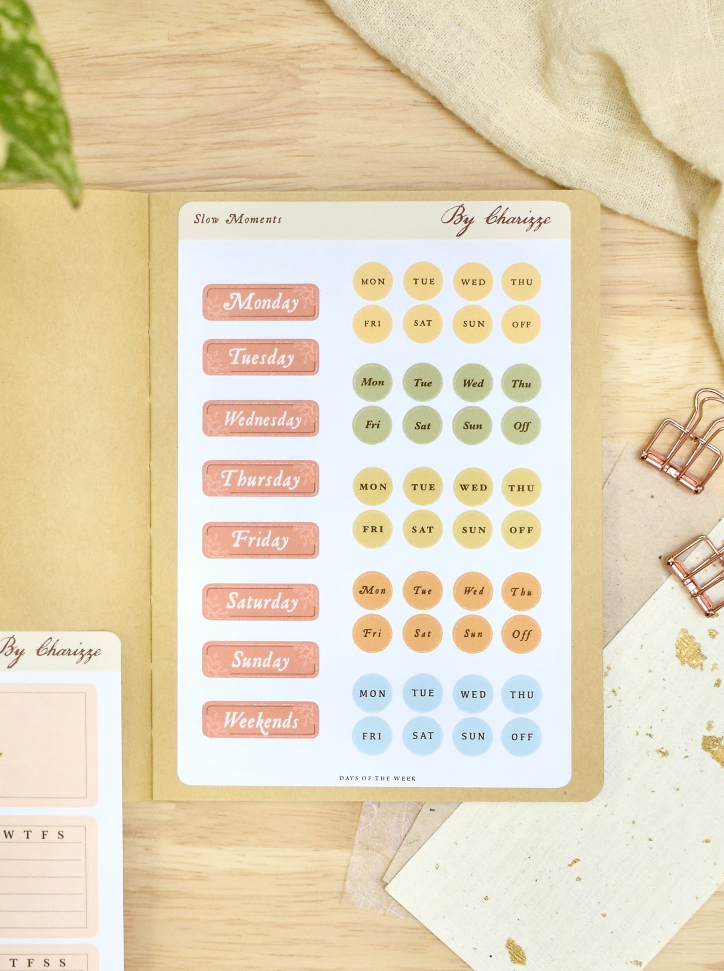 Slow Moments - 7 Planner Sticker Sheet Set