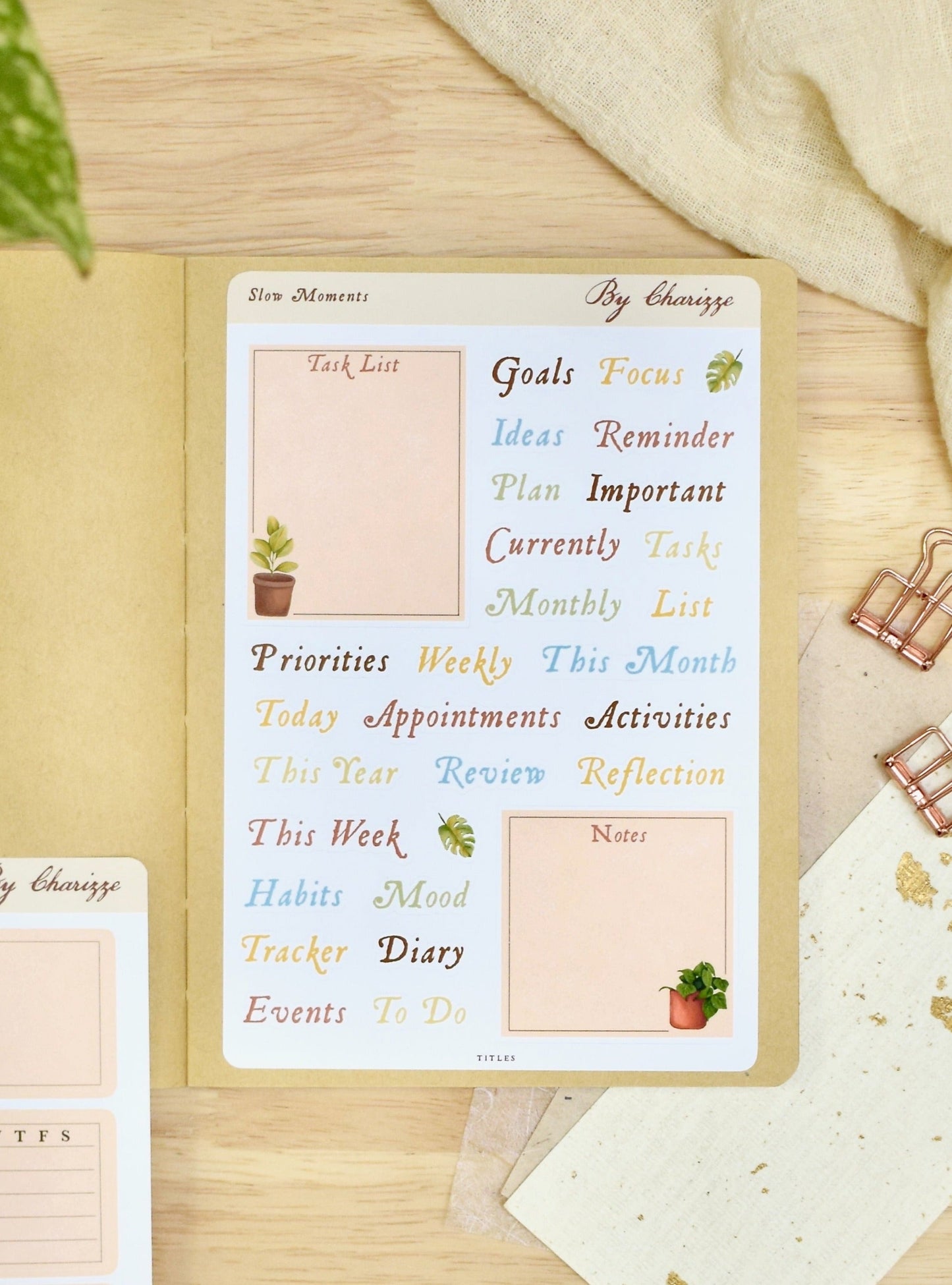 Slow Moments - 7 Planner Sticker Sheet Set