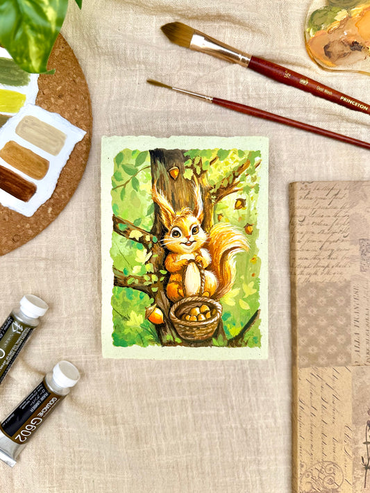 Original Painting “Acorn” - Peachtober 01