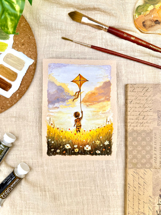 Original Painting “Kite” - Peachtober 02