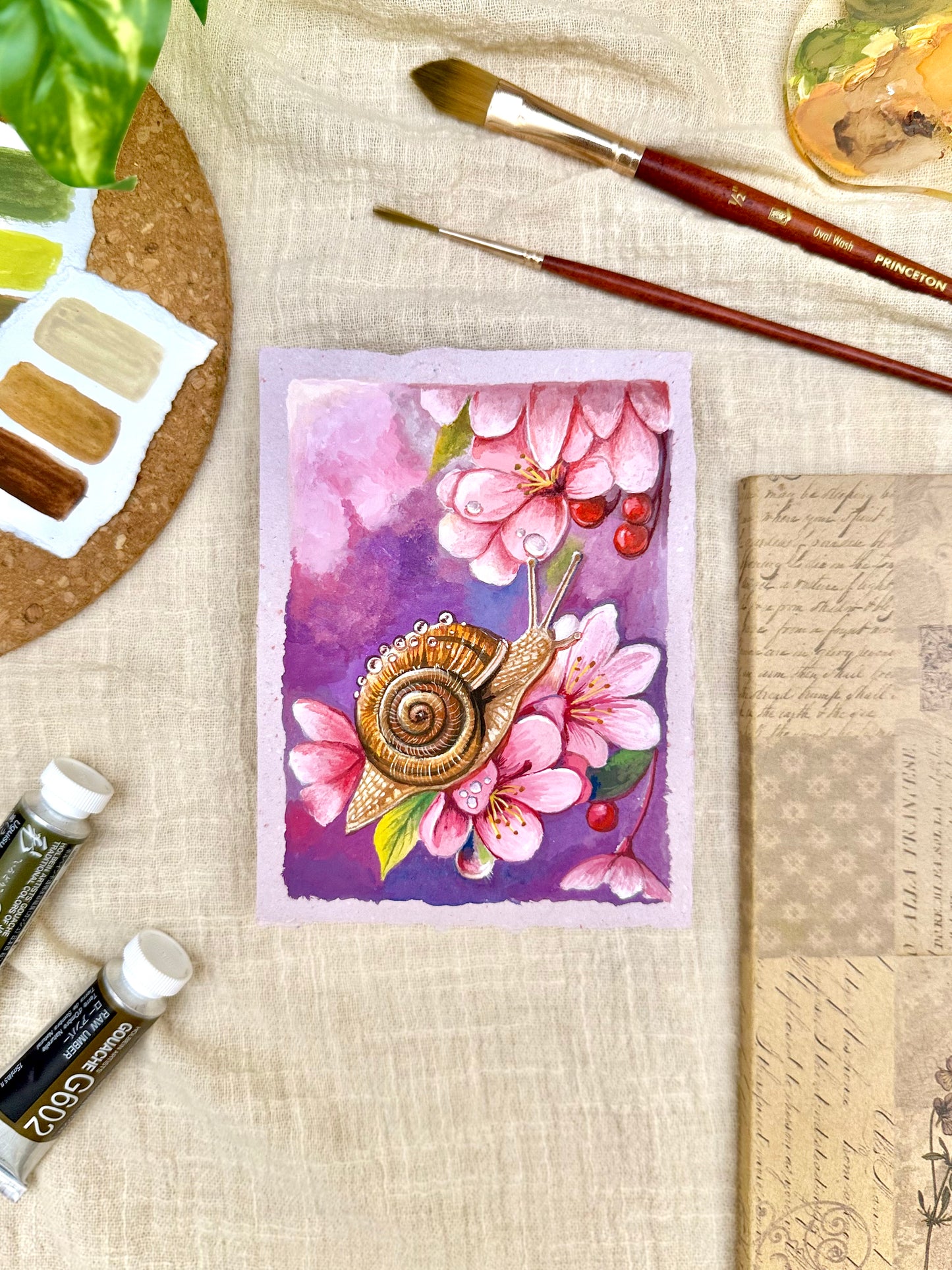 Original Painting “Slug” - Peachtober 03