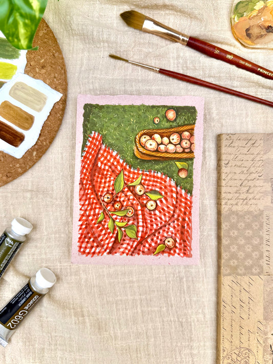 Original Painting “Gingham” - Peachtober 04