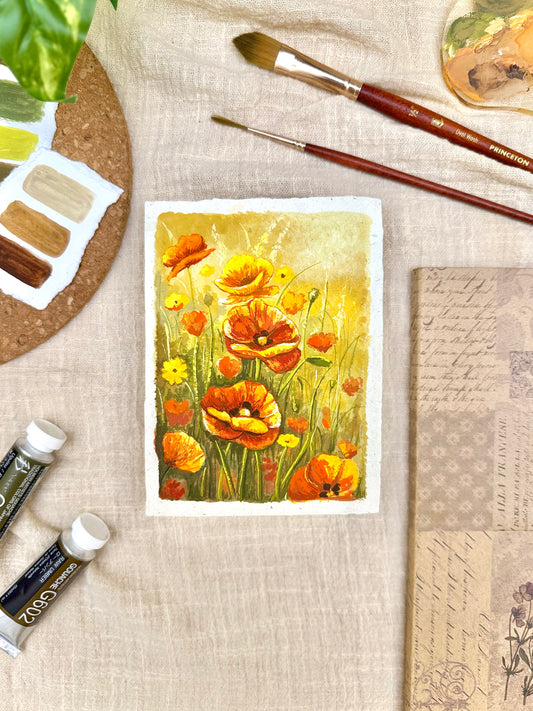 Original Painting “Poppy” - Peachtober 05