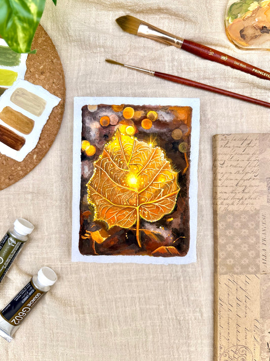 Original Painting “Leaf” - Peachtober 08