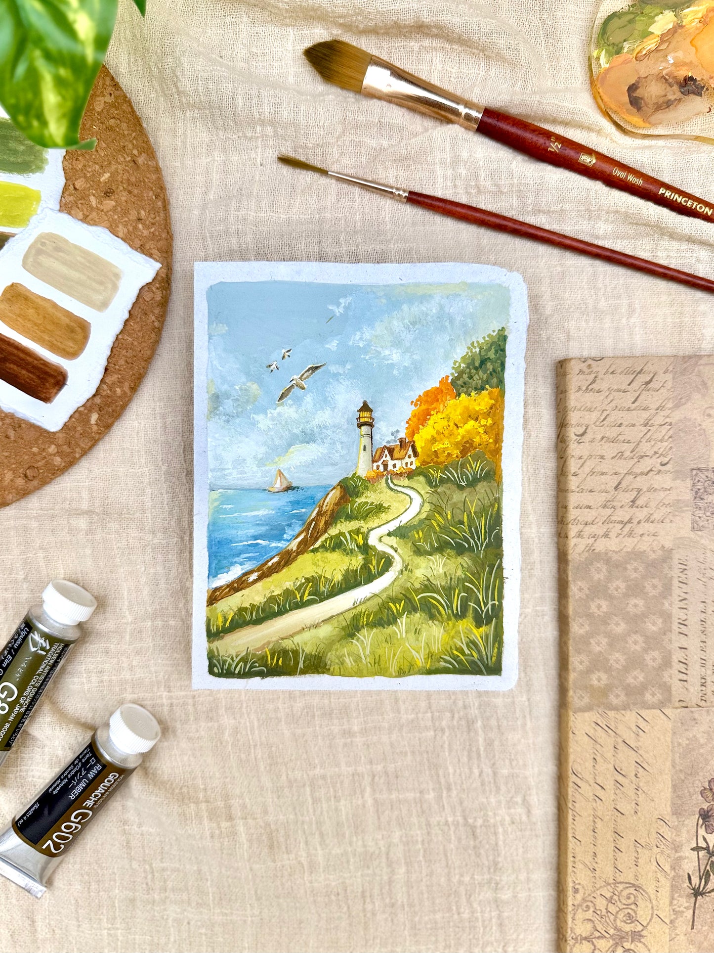 Original Painting “Seagull” - Peachtober 11