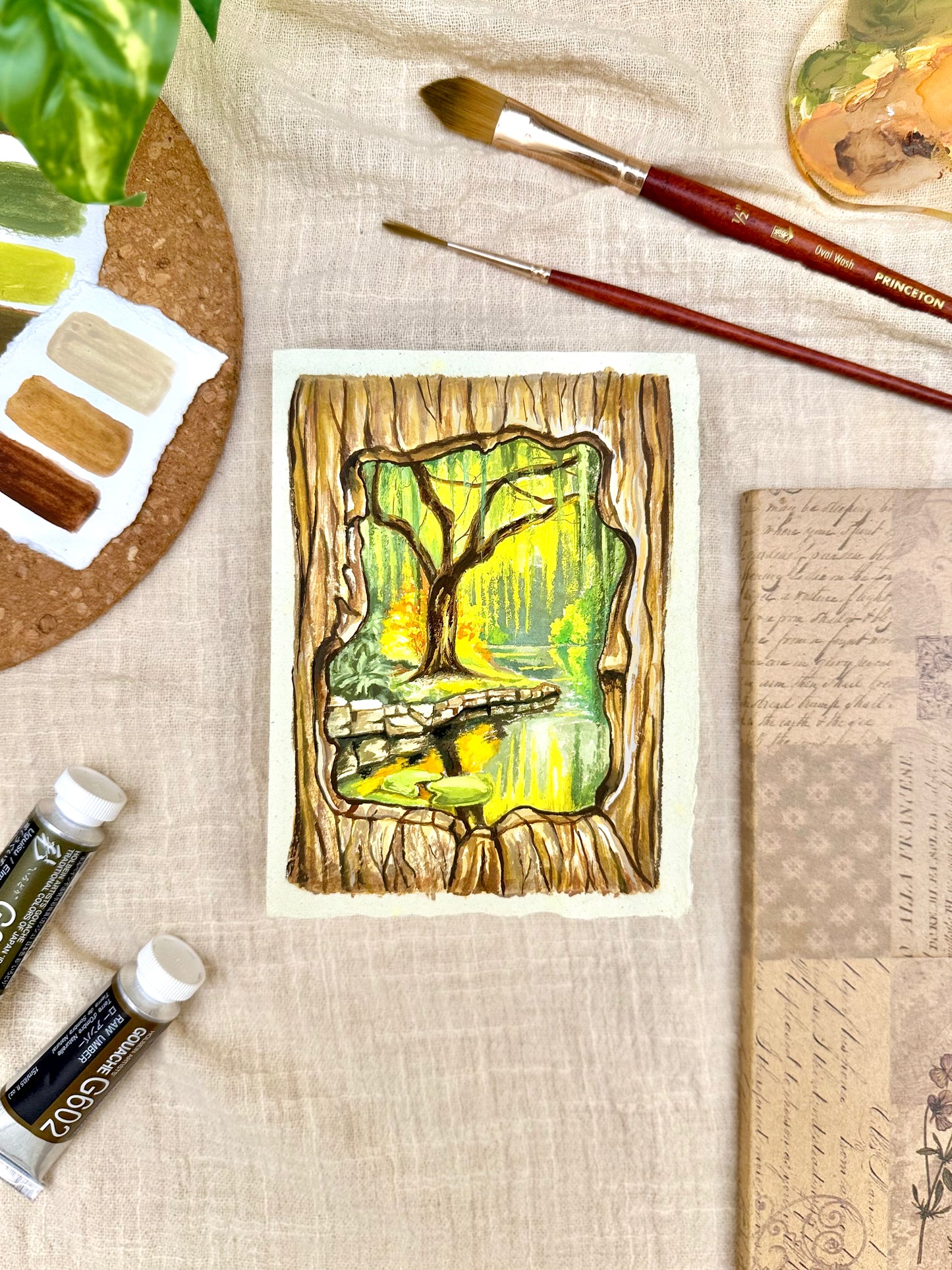 Original Painting “Bark” - Peachtober 12