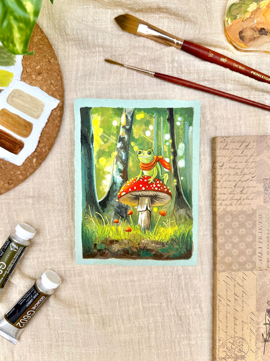Original Painting “Toad” - Peachtober 18