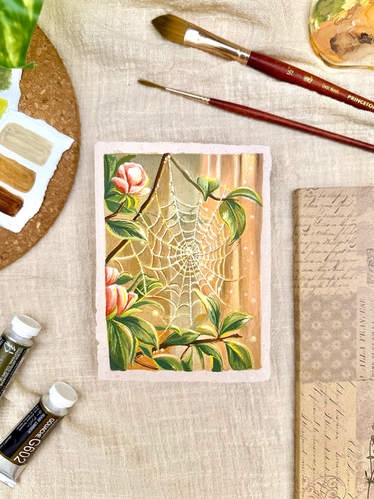 Original Painting “Web” - Peachtober 22