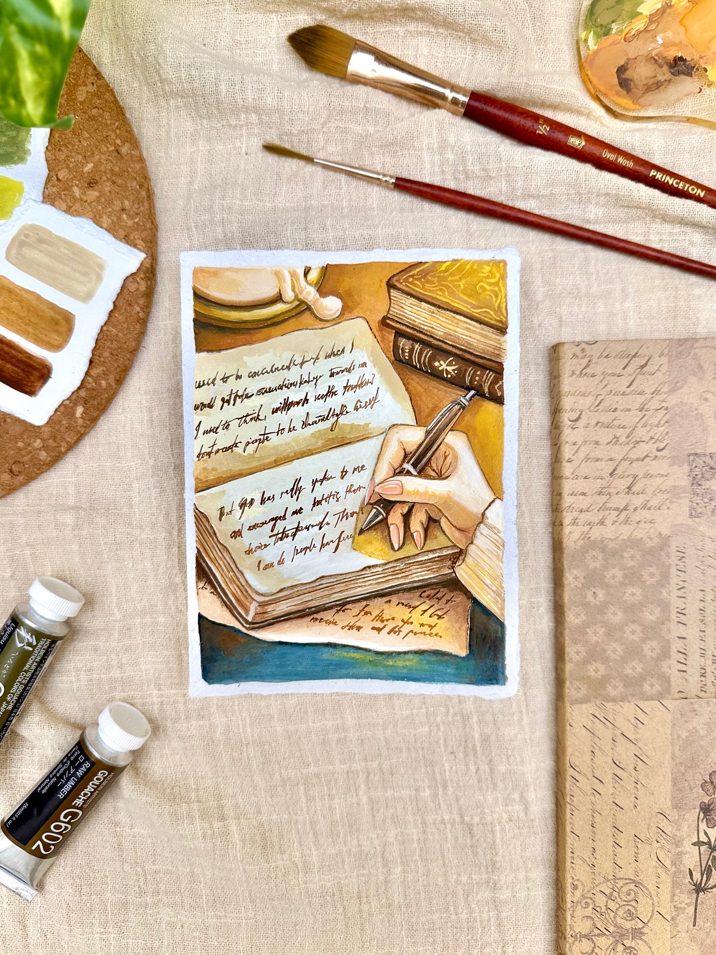 Original Painting “Paper” - Peachtober 23