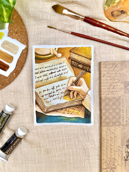 Original Painting “Paper” - Peachtober 23