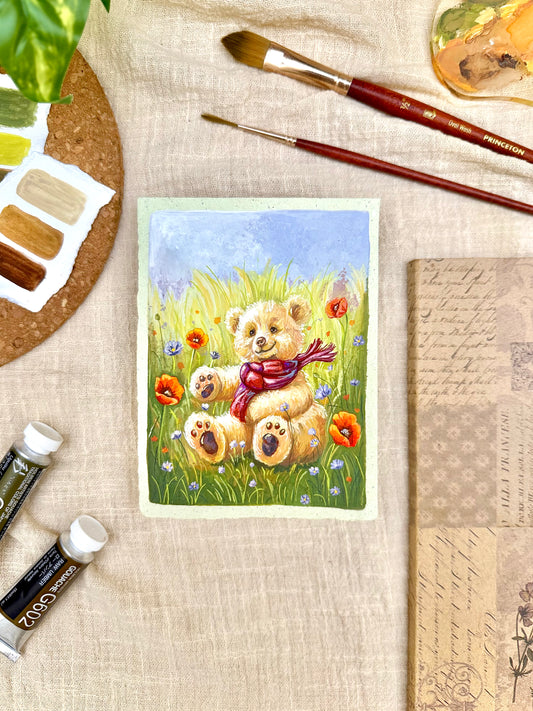 Original Painting “Bear” - Peachtober 26