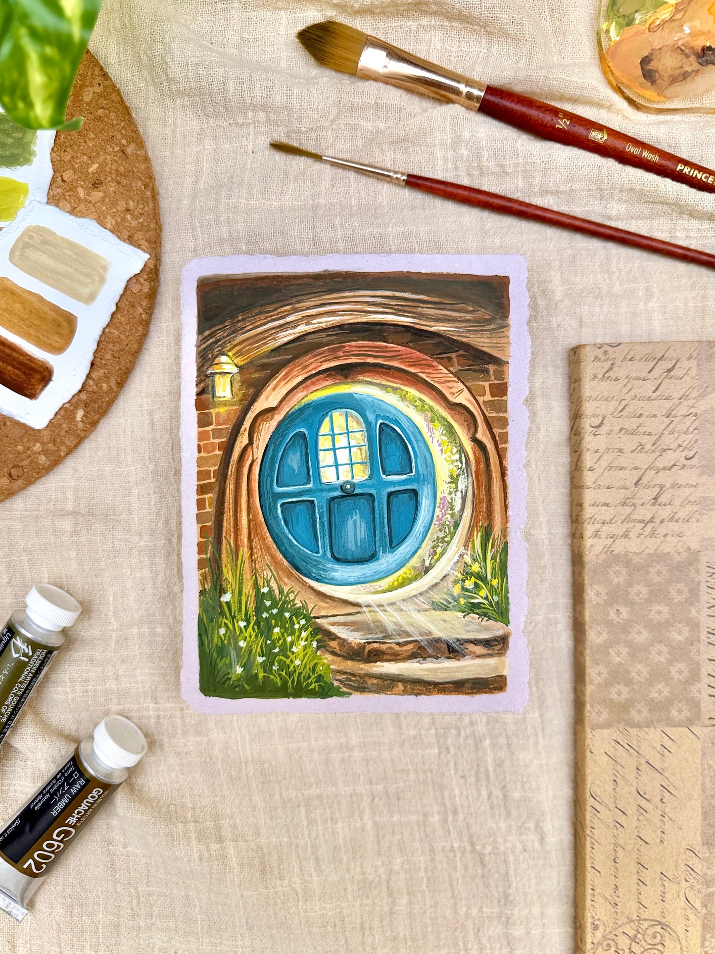 Original Painting “Button” - Peachtober 28