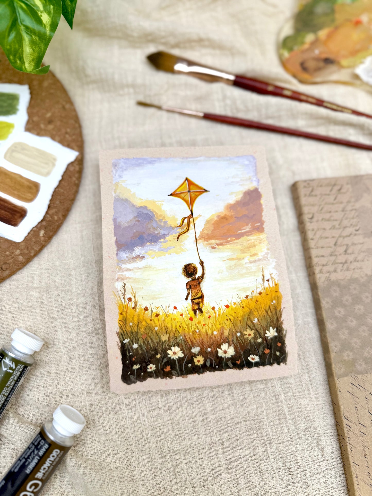 Original Painting “Kite” - Peachtober 02